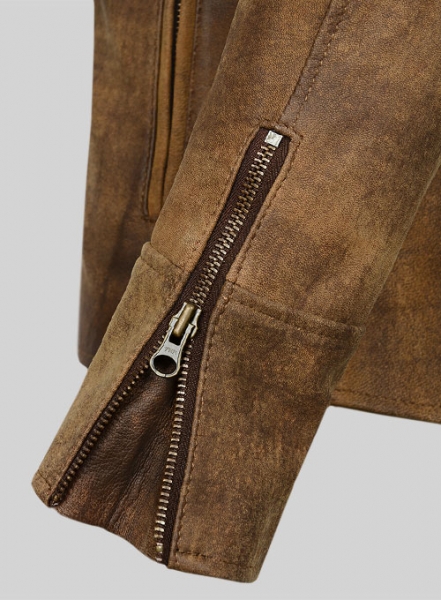 Abstract Brown Leather Cycle Jacket #3