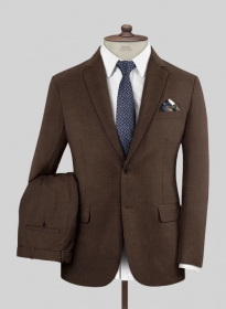 Worsted Brown Wool Suit