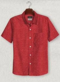 Solbiati Red Linen Shirt - Half Sleeves