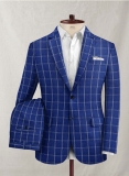 Solbiati Cobalt Blue Checks Seersucker Suit