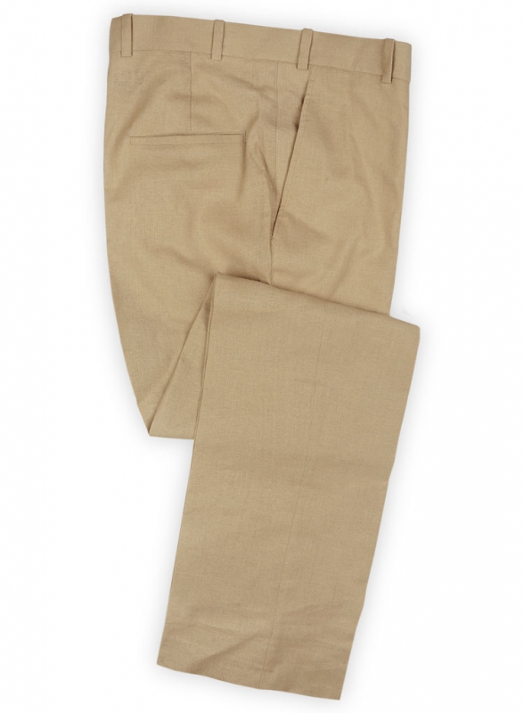 Tropical Tan Linen Pants