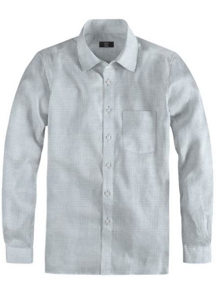 Cube Blue Cotton Shirt - Full Sleeves