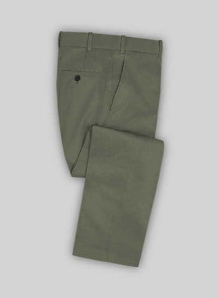 Stretch Summer Olive Green Chino Suit