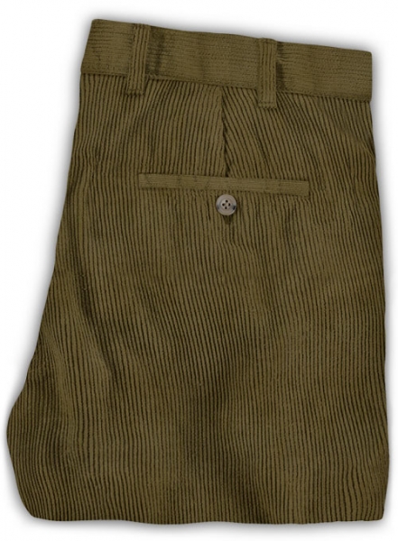 Italian Beige Thick Corduroy Trousers - 8 Wales