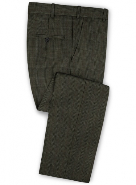 Napolean Tartan Green Wool Suit