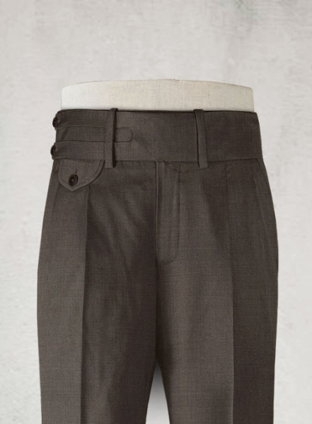 Napolean Dark Brown Double Gurkha Wool Trousers