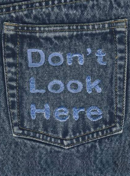 Message on back pocket