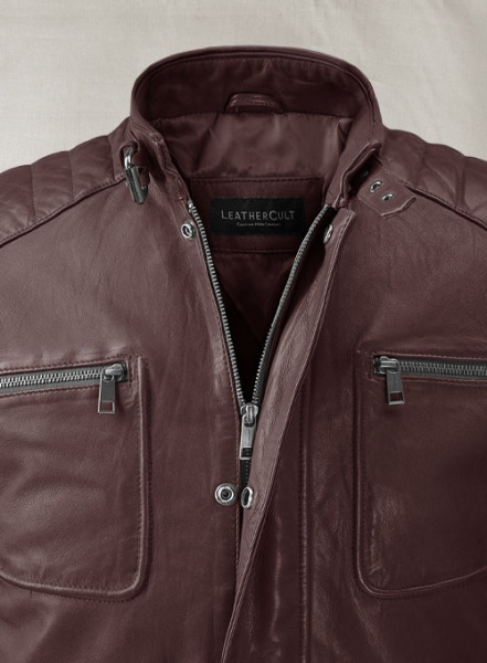 Firefly Moto Burgundy Biker Leather Jacket