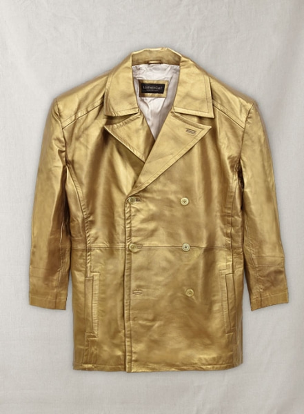 Golden Designer Leather Jacket #999 - XL Regular