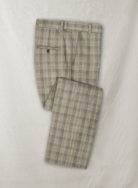Italian Linen Squeri Checks Pants