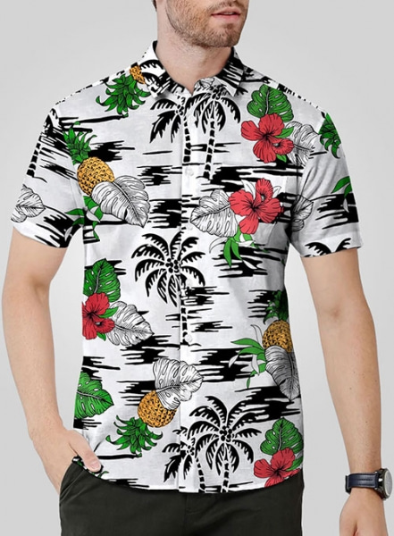 Half Men Cotton Hawaiian Shirt