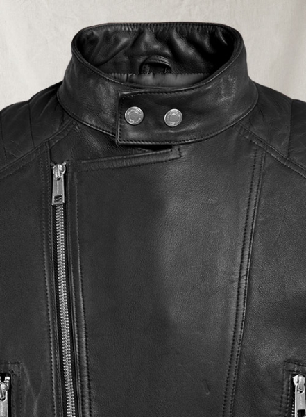 Shotgun Black Moto Leather Jacket