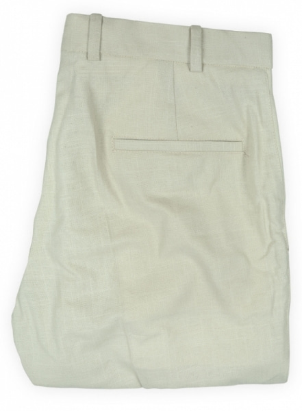 Tropical Light Beige Linen Pants