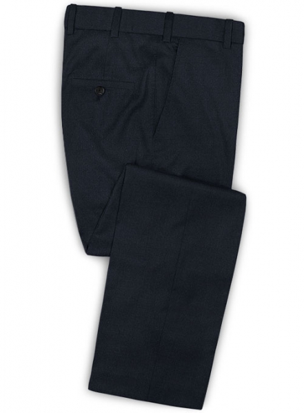 Stretch Blue Wool Pants