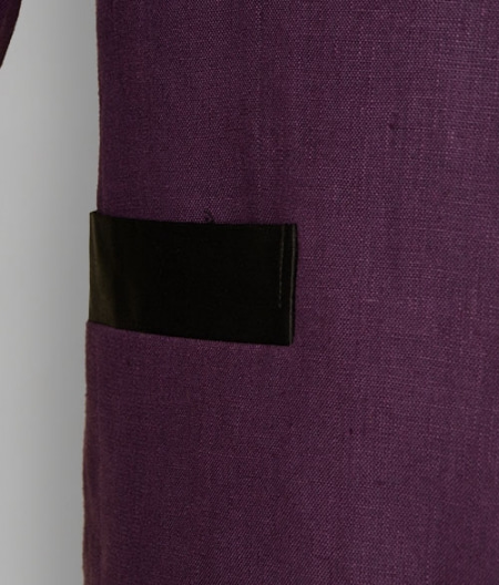 Pure Polish Purple Linen Nehru Tuxedo Jacket