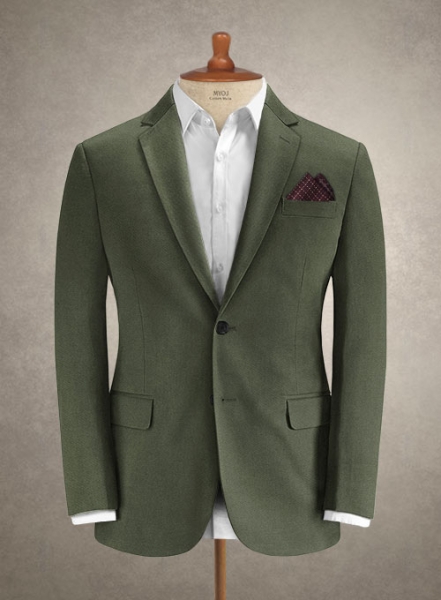 Caccioppoli Cotton Drill Green Suit