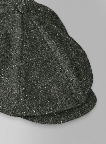 Dark Olive Flex Donegal Tweed Newsboy Cap