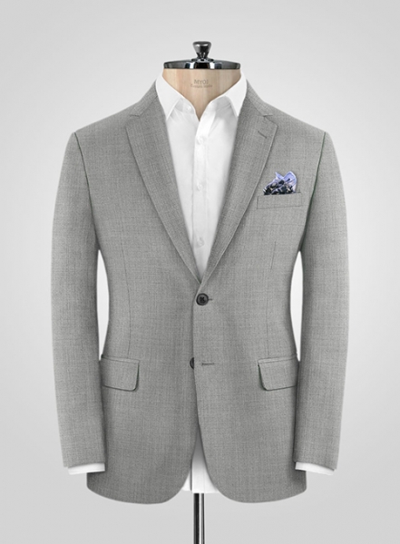 Napolean Worsted Light Gray Wool Suit