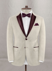 Napolean Muted Beige Wool Tuxedo Jacket