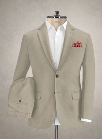 Italian Stone Khaki Cotton Stretch Suit