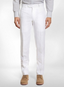 White Cotton and Linen Dress Pant - Custom Fit Tailored Clothing