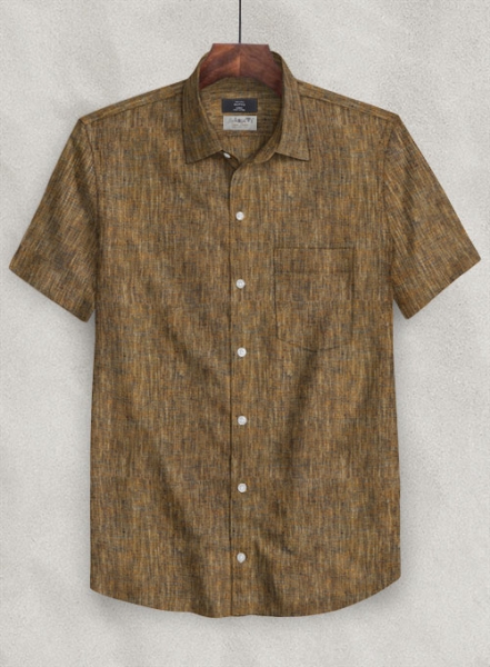 Solbiati Brown Linen Shirt - Half Sleeves