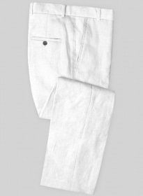 Safari White Cotton Linen Pants