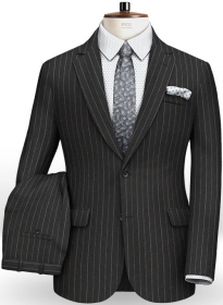 Reda Stripe Black Pure Wool Suit
