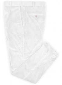 Stretch White Corduroy Trousers - 21 wales