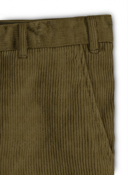 Italian Beige Thick Corduroy Trousers - 8 Wales