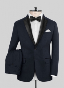 Napolean Dark Blue Wool Tuxedo Suit