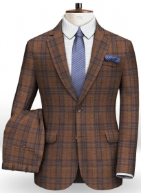 Napolean Tartan Brown Wool Suit