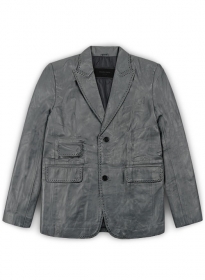 Gray Medieval Leather Blazer - 40 Regular