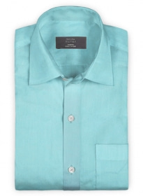 Mint Green Chambray Shirt - Full Sleeves