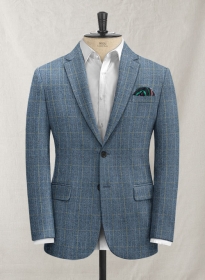 Italian Lielmo Blue Tweed Jacket