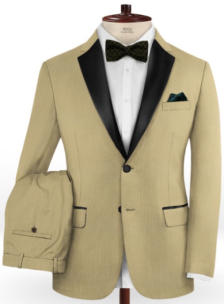 Napolean Light Khaki Wool Tuxedo Suit