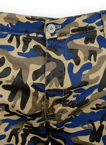 Blue Camo Cargo Shorts