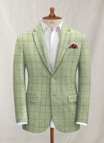 Italian Adiano Green Checks Tweed Jacket