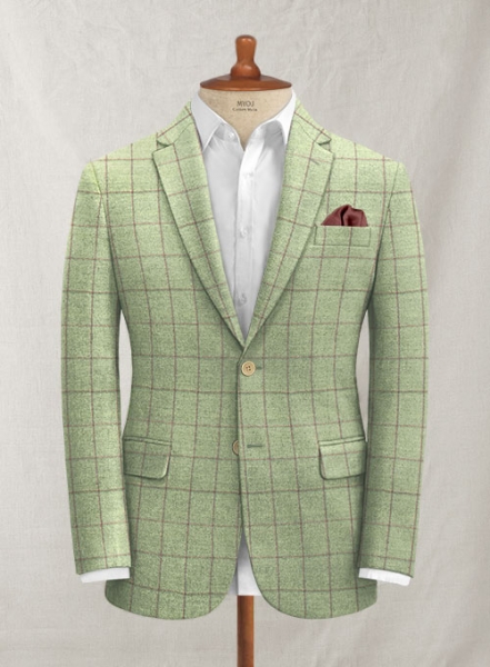 Italian Adiano Green Checks Tweed Jacket