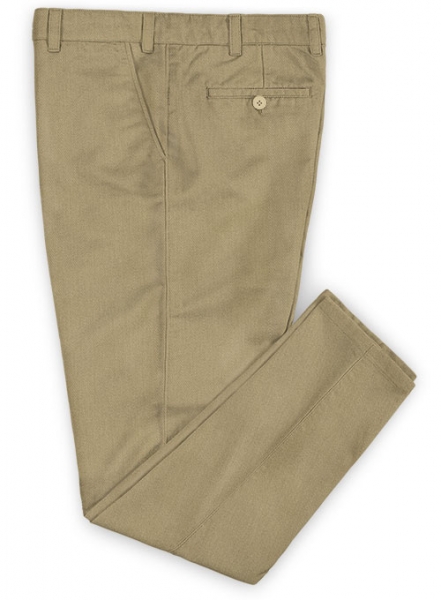 Heavy Knit Khaki Stretch Chino Pants