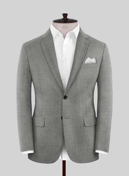 Napolean Sharkskin Light Gray Wool Suit