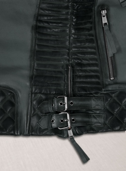 Charlotte Burnt Charcoal Leather Jacket