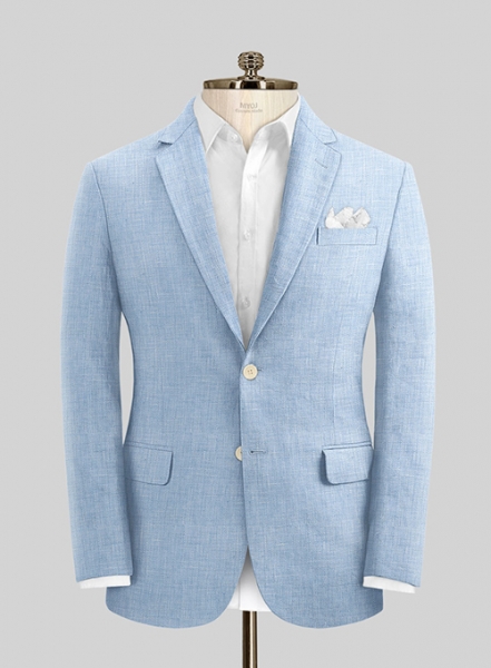 Tropical Blue Pure Linen Suit
