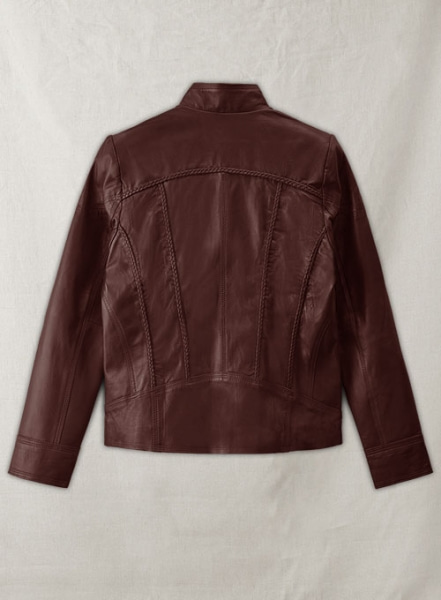 Soft Maroon Wax Clova Leather Jacket