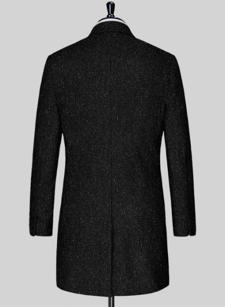 Black Flecks Donegal Tweed Overcoat