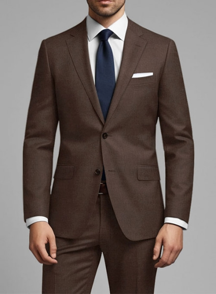 Worsted Brown Wool Suit