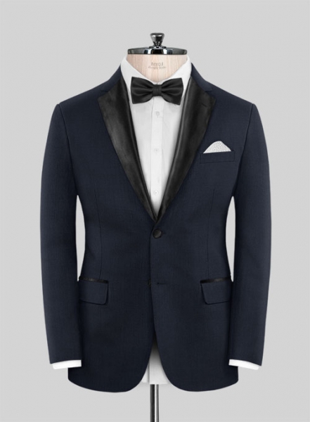 Napolean Dark Blue Wool Tuxedo Suit