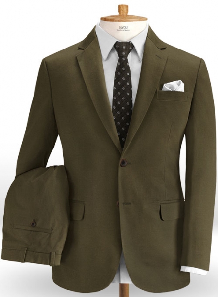 Dark Olive Stretch Chino Suit