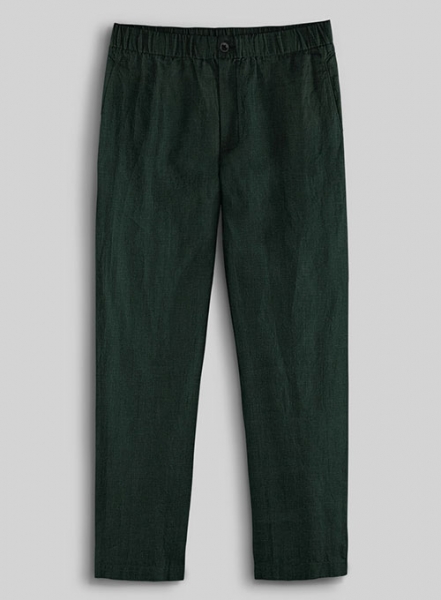 Easy Pants Martini Green Pure Linen