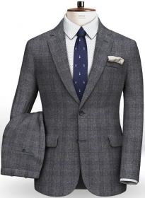 Saga Blue Feather Tweed Suit